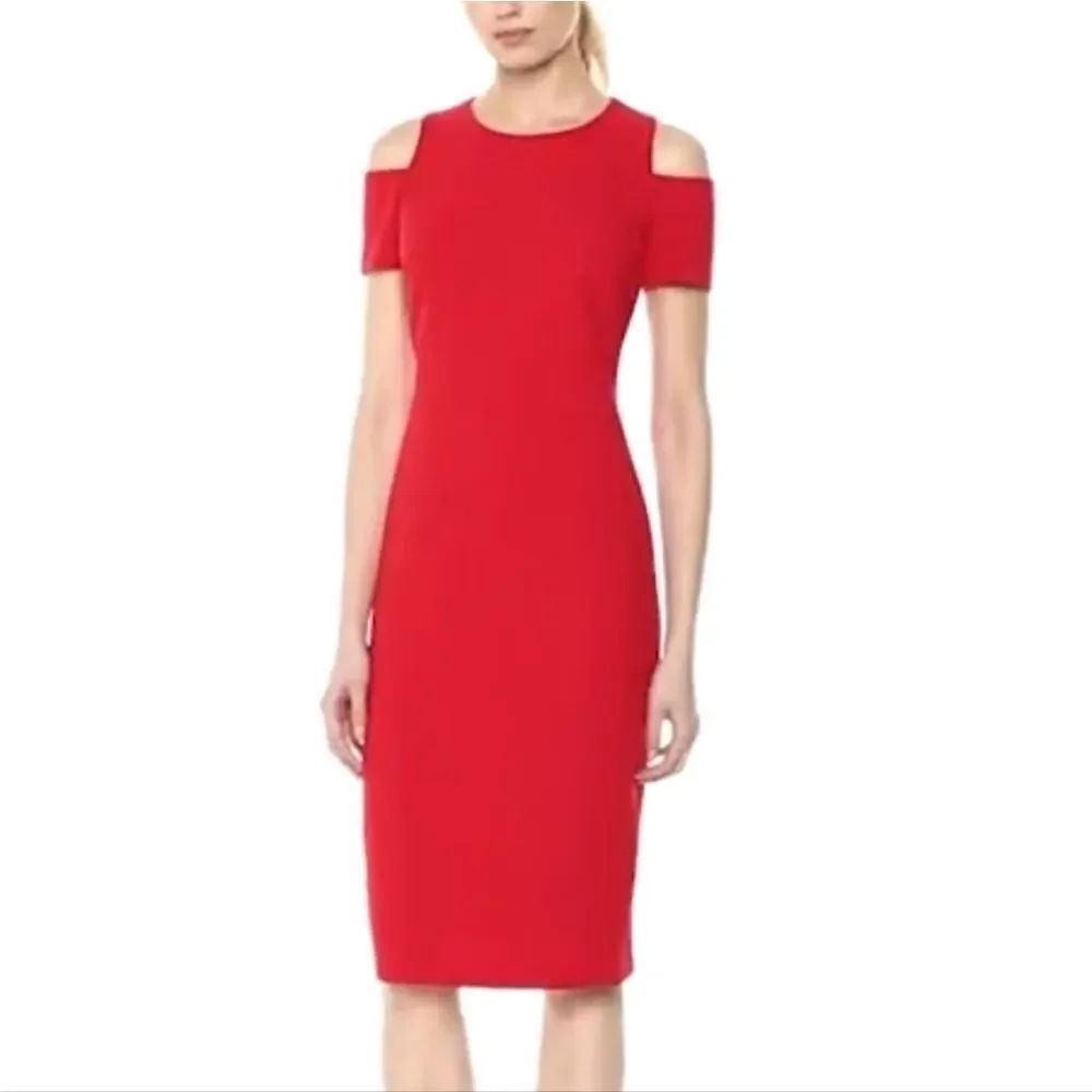 BRAND NEW CALVIN KLEIN COLD SHOULDER FITTED DRESS G1